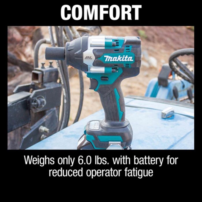 Makita XWT18T 18V LXT 1/2" Square Drive Cordless Impact Wrench Kit with Detent Anvil 5.0Ah
