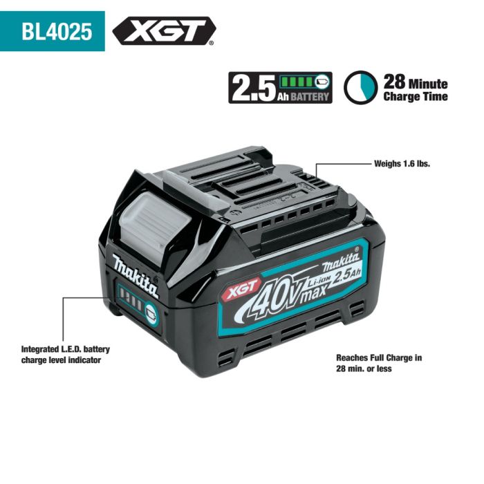 Makita GWT03D, 40V Max XGT 1/2" Impact Wrench Kit w/Detent Anvil