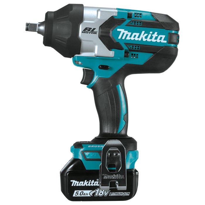 Makita XWT08T 1/2" Cordless Square Drive Impact Wrench Kit with Friction Ring Anvil 5.0 Ah Battery