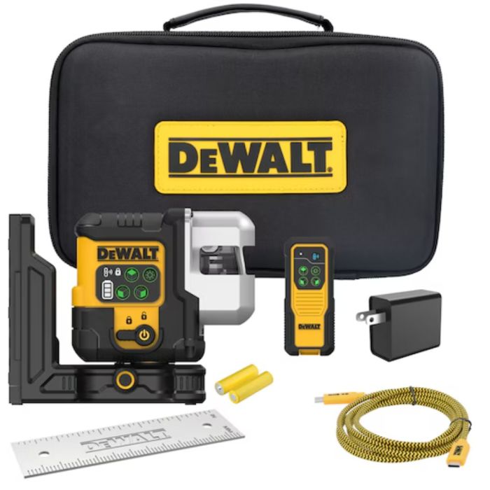 DeWalt DCLE14301G, USB-C Green 3x180Deg Line Laser Kit
