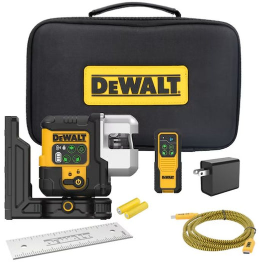 DeWalt DCLE14301G, USB-C Green 3x180Deg Line Laser Kit