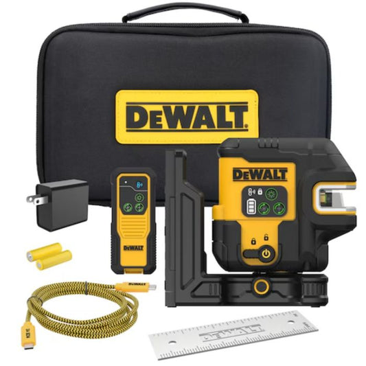 DeWalt DCLE14251G, USB-C Green 5-Spot & Crossline Laser Kit