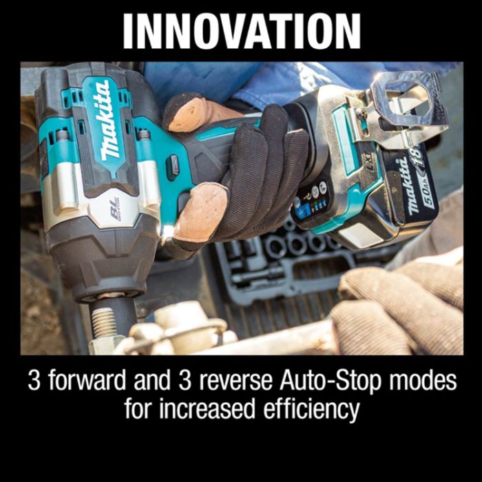 Makita XWT18T 18V LXT 1/2" Square Drive Cordless Impact Wrench Kit with Detent Anvil 5.0Ah