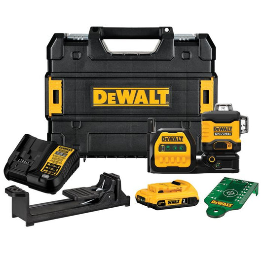 DeWalt DCLE34220G 20V Max 2-Spot Cross Line Combo Green Laser Kit