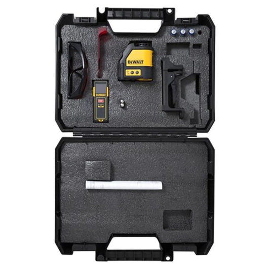 DeWalt DW0886K 65' Red Cross Line Laser Level and Laser Distance Measurer Kit